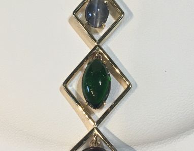 Handmade 9ct three stone pendant made to the customers design