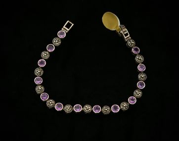 Amethyst and Marcasite Silver bracelet